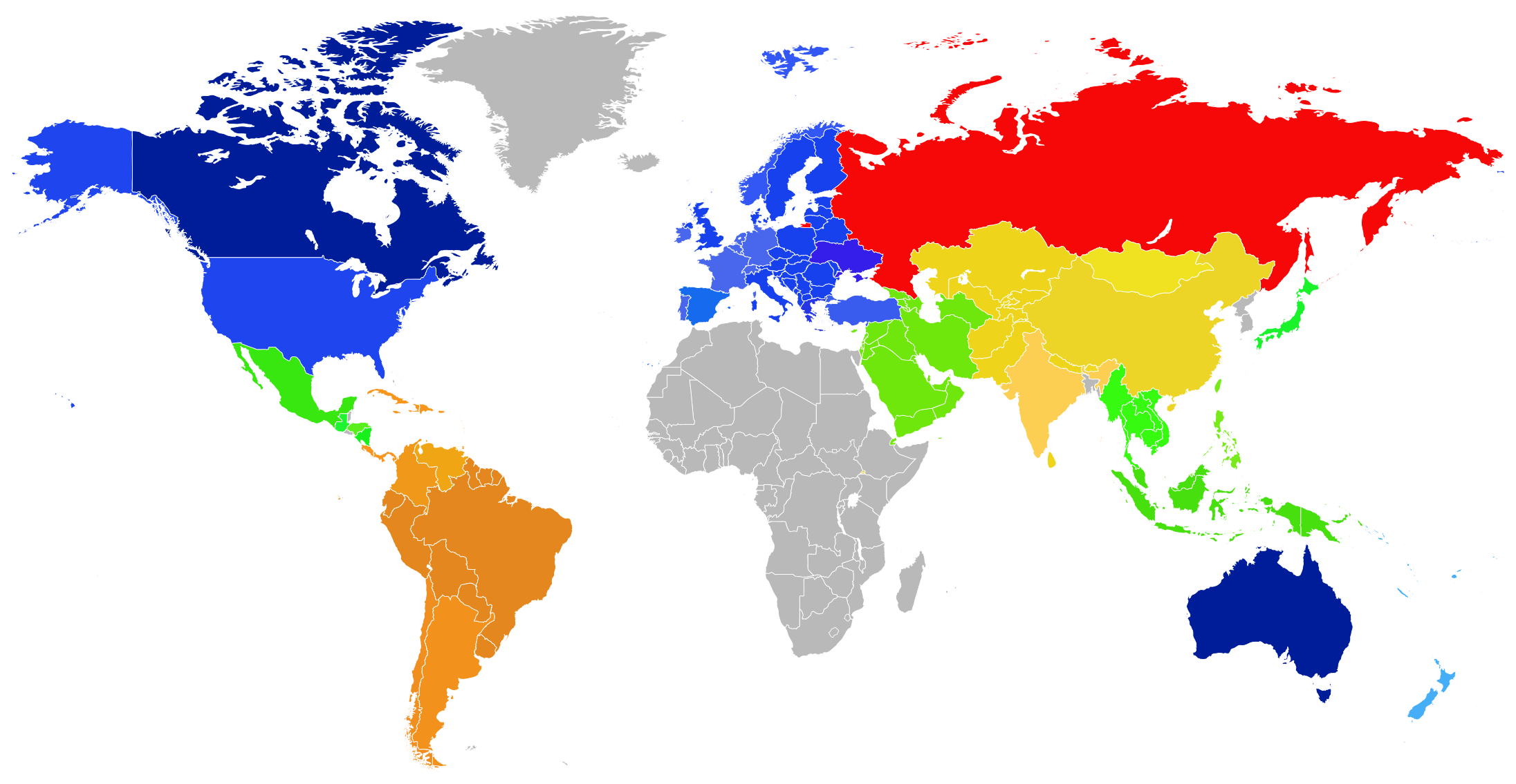World map showing global presence